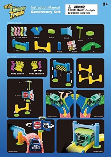 Mindscope Twister Trax Neon Glow in The Dark Track & Accessory Set w/Bridge & Tunnel