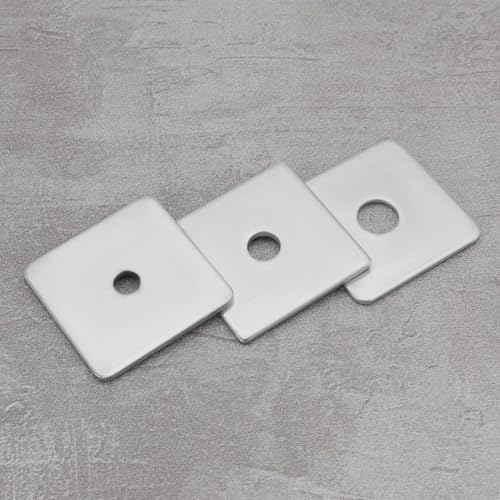 YINETTECH Unterlegscheiben aus verzinktem Stahl, quadratisch, M8, M10, M12, 50 x 50 x 3 mm, für Bau, Sanitär, Elektroauto, 30 Stück