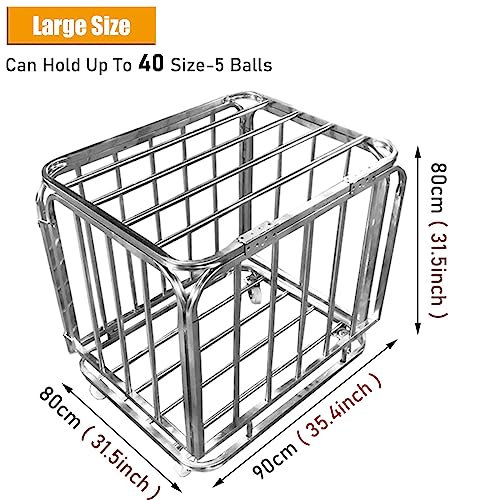 Organizador de baloncesto para garaje y patio jaula de almacenamiento de pelotas con tapa 2