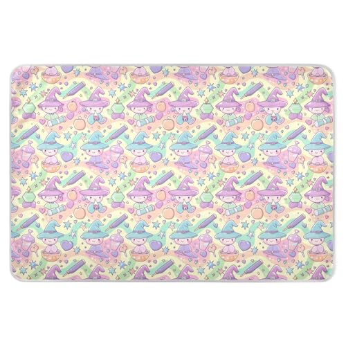 Witch Potion Cartoon Diaper Mats Waterproof Washable Bed Wetting Pads Leakproof Quick Drying Toddler Bedding Products for Baby Boys Girls , 52