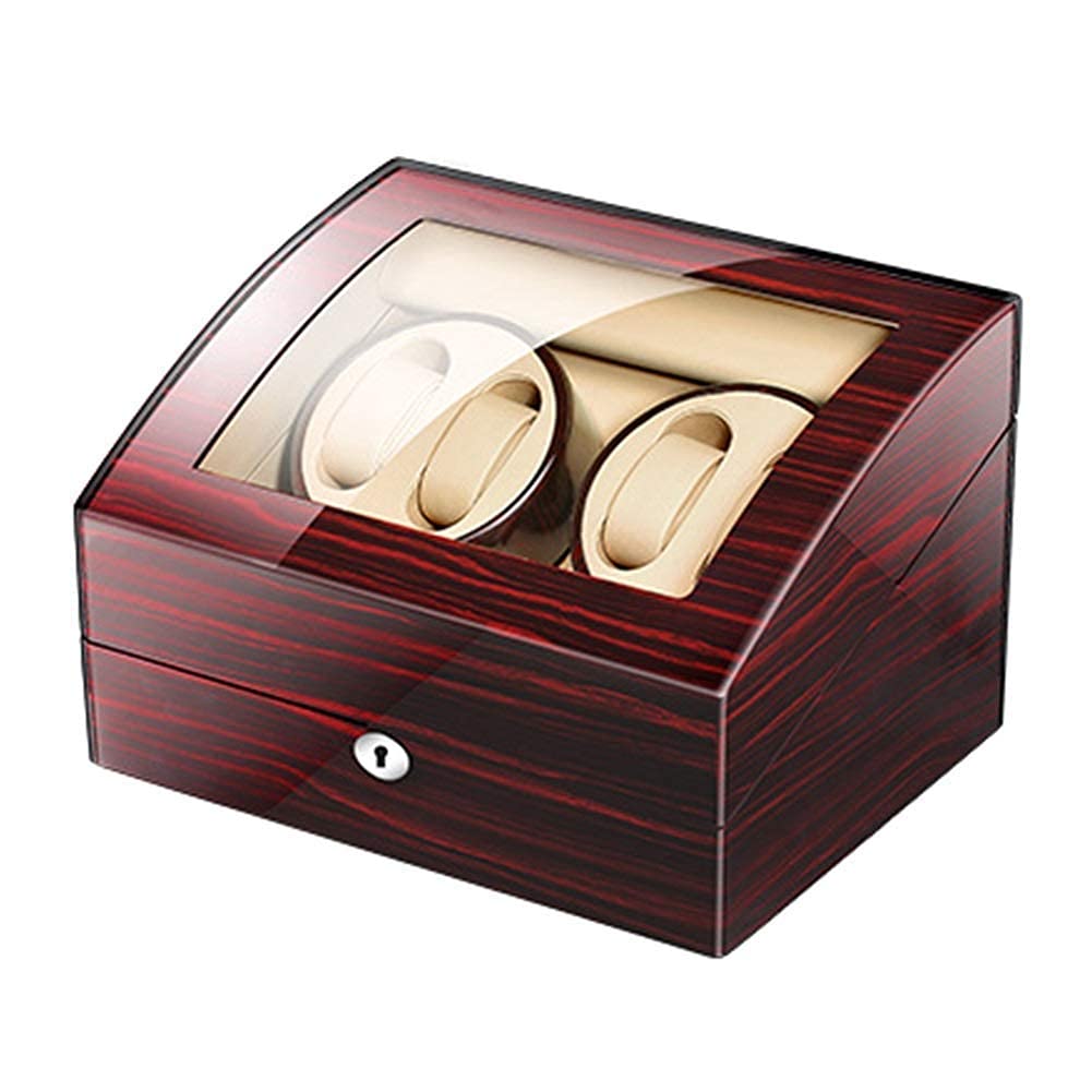 Caricatore Automatico per Orologi 4+6, Scatola Carica Orologi, Doppia Alimentazione, Esterno Verniciato a Pianoforte, Motore Silenzioso, Cuscino Flessibile per Orologi, espositore