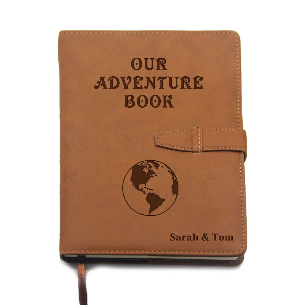 howson london Personalised Gift for Women Men Personalised Notebook A5 Journal Diary PU Leather Notebook Diaries for Her Him Girl Boy Gift for Mothers Day Birthday Graduation Christmas (Globe, Brown)