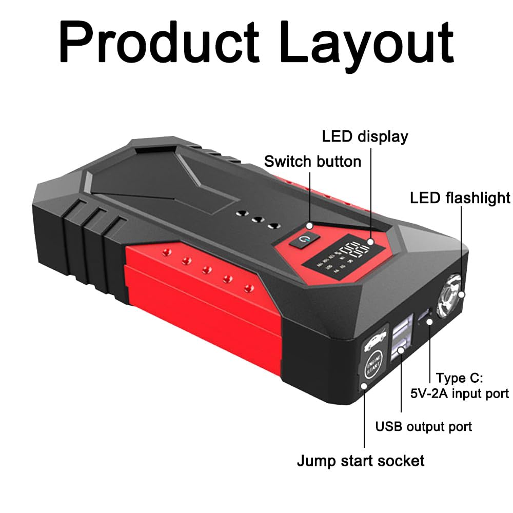 1200A Urządzenie Do Uruchamiania Awaryjnego Samochodu 22000mAh Power Bank Benzyna Diesel Ładowarka Samochodowa Począwszy Od Akumulatora Samochodowego Booster Buster