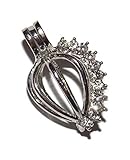 Gem Shell Style Bead Cage - Old School Geekery Brand Jewelry Making Supplies - Hollow Silver Plated Bead Cage Pendant