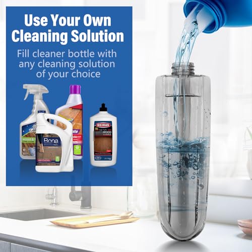 Image of Microfiber Hardwood Floor Spray Mop with 3 Pads & Refillable Bottle | 400+ML refillable bottle, 360 swivel head, wet mopping & dry sweeping for hardwood, tile, laminate and sealed wood floors.