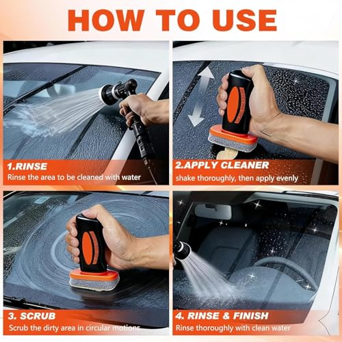 Q4 Glass Guard, Qifor Glass Cleaner, Hand-Held Glas-s Emulsion Cleaner, Oil Film Remover for Car Windshields and Windows (1)