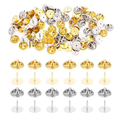 FDCGAS pines de cierre de pin - 50 pcs pin de solapa, broches de mariposa,Insignias de Embrague de Mariposa Alfileres de Bloqueo Insignias Artesanales Pins para Ropa