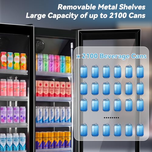 Image of Tylza 3 Glass Door Beverage Display Refrigerator 2100 Can Black