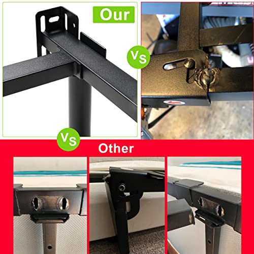 Realuson Basics Metal Bed Frame Queen Size,7 Inch Low To Ground Bed Base 9-Leg Support For Box Spring And Mattress,Heavy Duty Sturdy Black Bedframe,Tool-Free Easy Assembly #TOP5