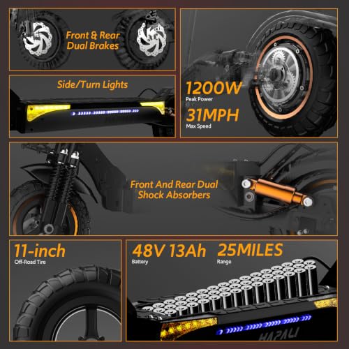 Image of Electric Scooter Adults 1200W 25Miles Fast Off Road Dual Suspension