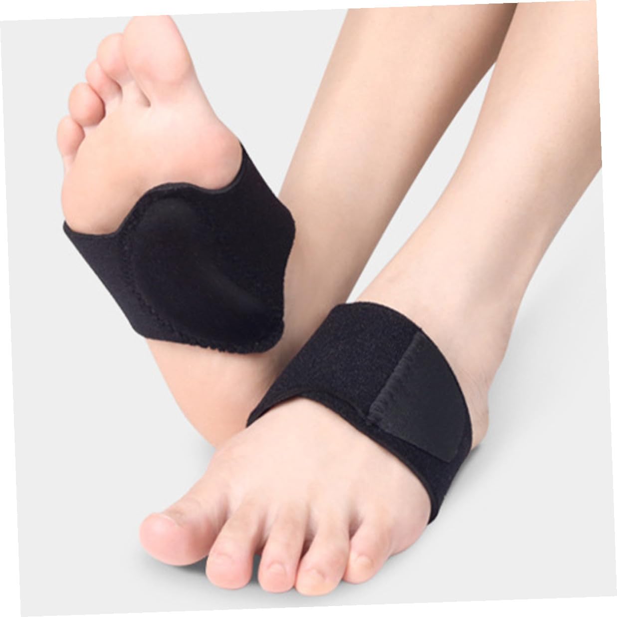 2 Pairs Arch Support Braces and Heel Support Inserts Cushioned Gel Foot Arch Wraps for Flat Feet Comfort for Men and Women