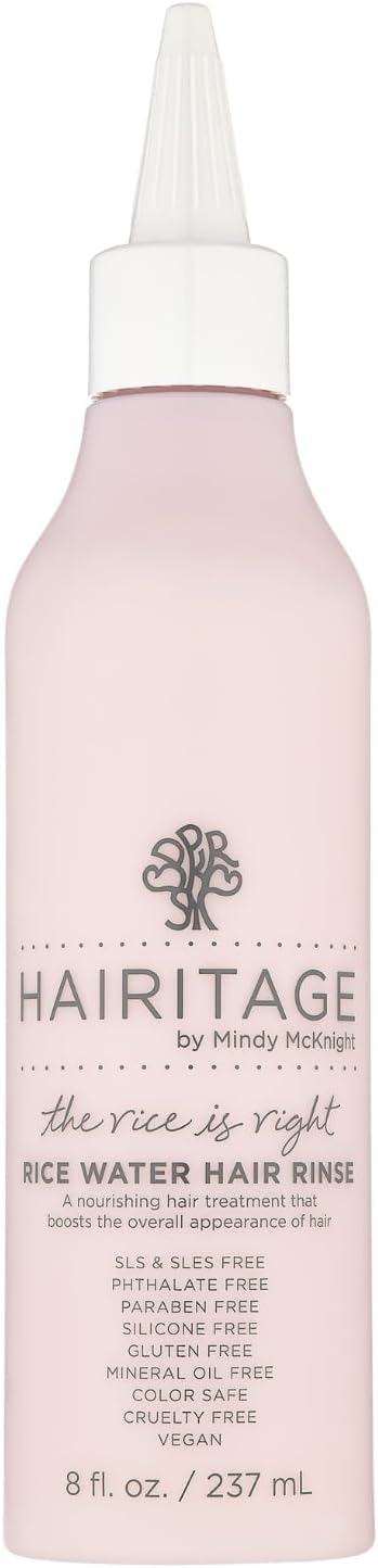 Hairitage The Rice Is Right Rice Water Hair Rinse - Nourishing Spray with Rosemary and Quinoa for Thickening and Volumizing - Vegan Formula for All Hair Types, 8 oz