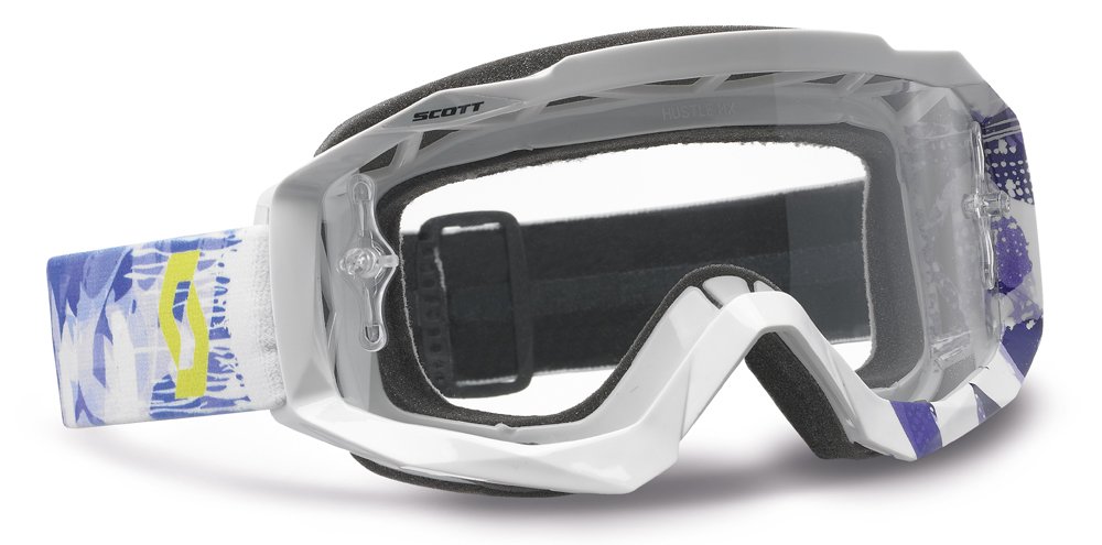 Scott Sports Hustle Goggles with AFC Lens (Scribble White, Purple Frame/Clear Lens)
