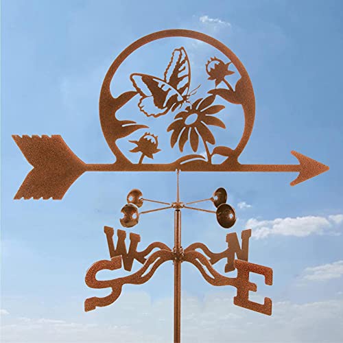 Girouette créative en métal motif fleurs, idée cadeau pour maison de campagne