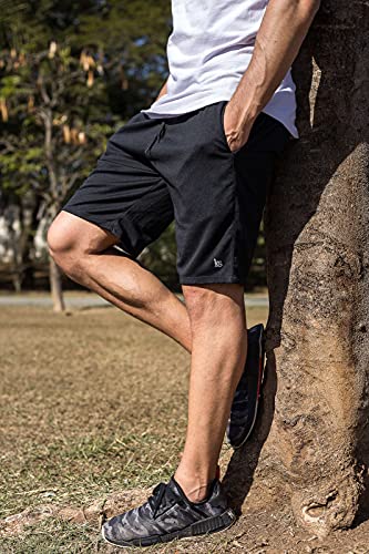 Bermuda Treino DRY FIT Cós de Elástico Bolsos Laterais 102 COR:Preto;Tamanho:G