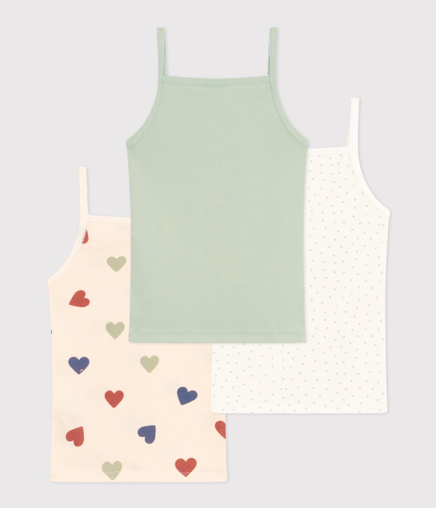 Petit Bateau Mädchen Hosenträgerhemden (3er Pack)