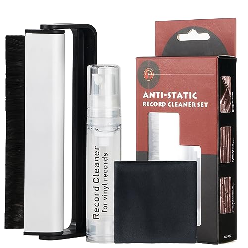 Jancane Vinyl Record Cleaning Kit, 3-In-1 Turntable Records Cleaner Includes Soft Anti Static Velvet Clean Brush And Stylus Cleaner Brush #TOP24