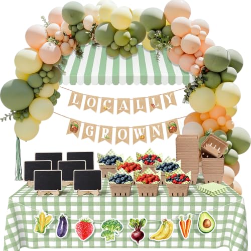 214 Pcs Locally Grown Baby Shower Decorations Farmer's Market Party Decors