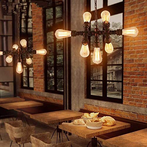 Suspension vintage E27 style steampunk pour éclairage de table de restaurant - 5
