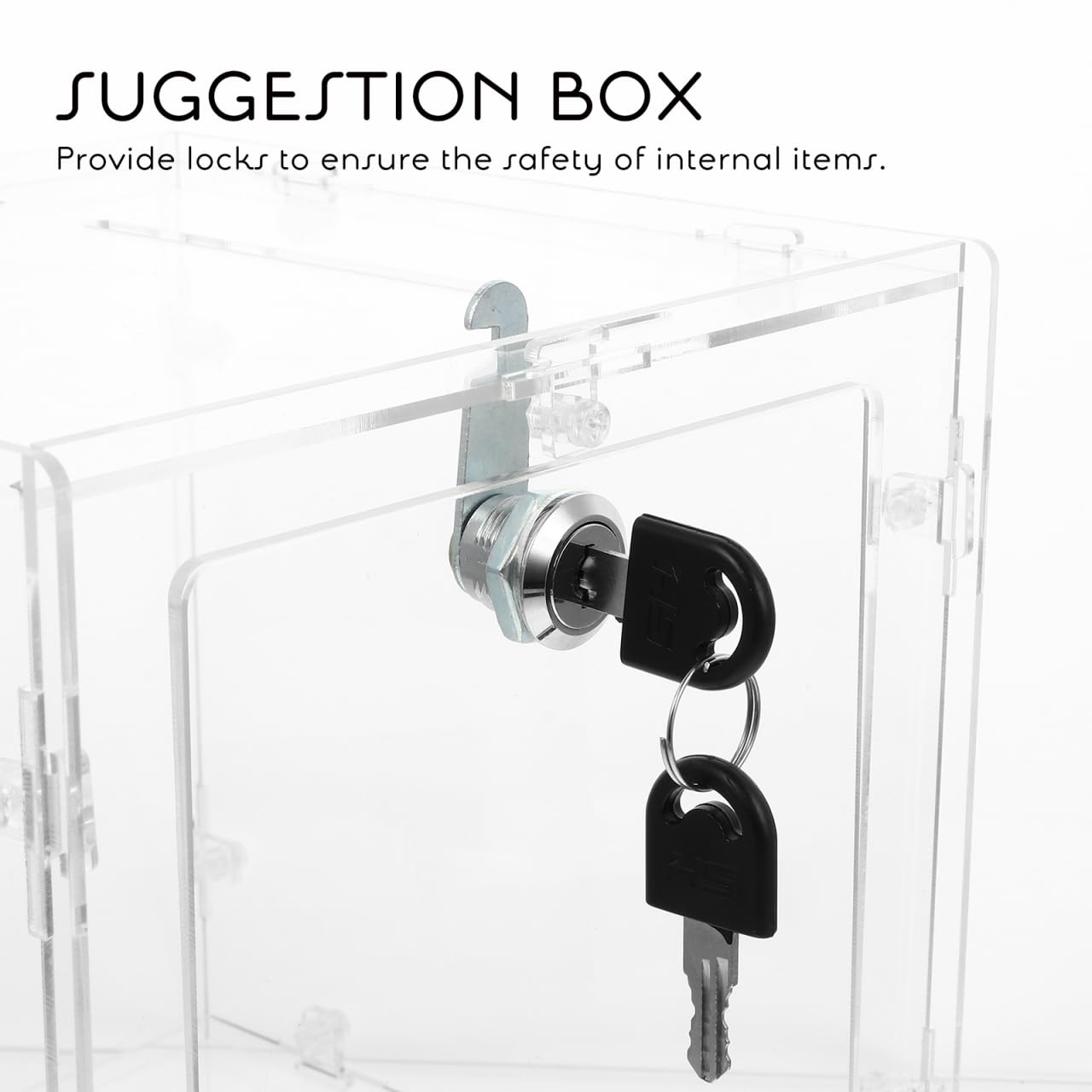 Caja De Donación Acrílica Transparente Con Cerradura Y Ranura 7.87x7.87x7.87 Pulgadas Para Eventos Recaudación De Fondos