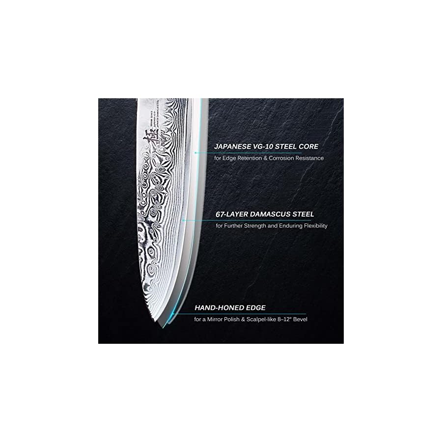 KYOKU-Chef-Utility-Knife-6-Shogun-Series-Japanese-VG10-Steel-Core-Forged-Damascus-Blade-with-Sheath-Case KYOKU Chef Utility Knife - 6" - Shogun Series - Japanese VG10 Steel Core Forged Damascus Blade - with Sheath & Case