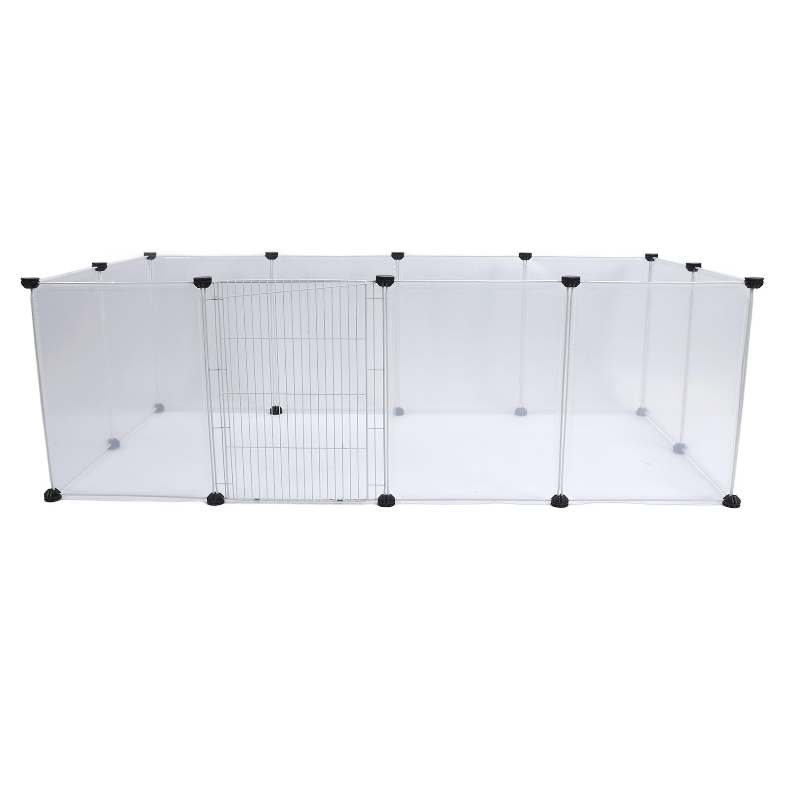 Portable Pet Fence, Plastic Dog and Cat Enclosure, Adjustable Translucent Exercise Pen with Easy Assembly, Lightweight Indoor Outdoor Playpen for Small Medium Pets (12PCS L(13x7x2.6cm/5.1x2.8x1in))