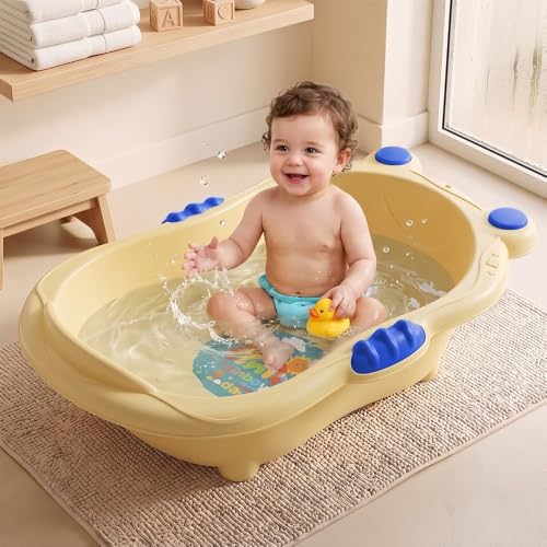 Image of StarAndDaisy Baby Bath Tub for 0-5 Years, Spacious Baby Bathtub with Smooth Rounded Edges, Raised Base, Easy Drain Plug, One-Piece Design, Infant Bath Tub for Newborns & Toddlers