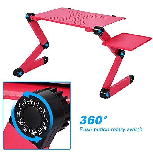 Base ajustable para laptop de aluminio portátil roja miniatura 3