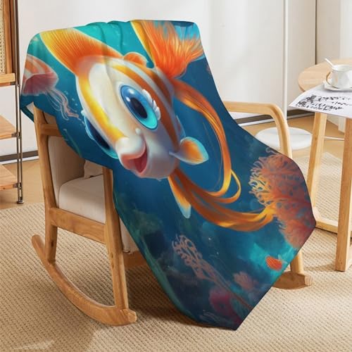 Couverture poisson en flannel douce 130x180 cm pour lit et canapé - 7