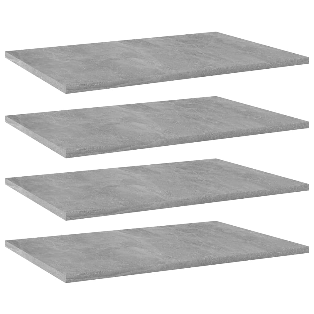 Bücherregal-Bretter 4 Stk Betongrau 60x40x1,5 cm Holzwerkstoff Regalsystem Wandaufbewahrung Schwerlast Bodenmodul für Schlafzimmer Wohnzimmer Büro Küche