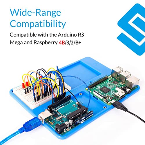 Image of SunFounder RAB Holder Raspberry Pi R3 Breadboard Holder 5 in 1 Base Plate Compatible with Arduino R3 Mega, Raspberry Pi 4B 3B+ 3B 2 Model B 1 Model B and 400 800 Points Breadboard