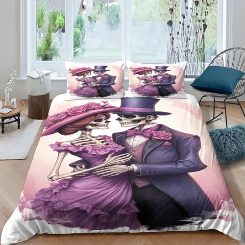 Housse de couette 200x200 squelette 3D pour lit double ado garcon - 2