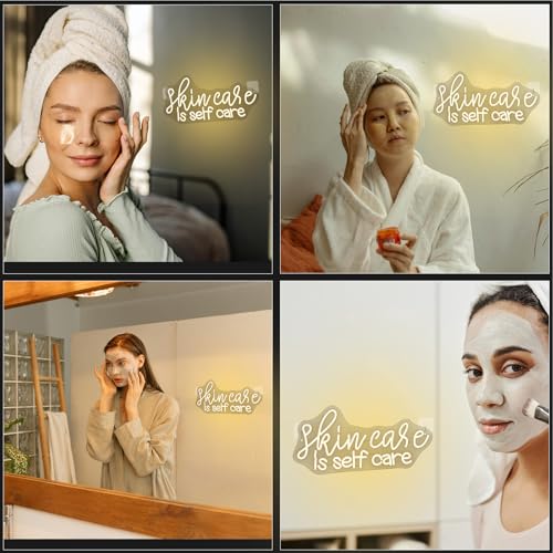 Image of WLHOPE Skin Care is Self Care Neon Signs for Wall Decor LED Lights Decorations for Beauty Salon Facial Spa Bathroom, Get Your Business Seen Day or Night