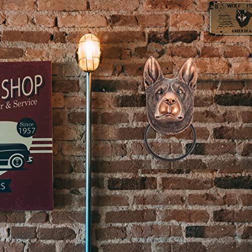 Happyyami Black Cabinet Knobs Wolfdog Head Door Knocker Antique Entry Handle Tone Ring Gate Knocker Handle Resin Animal Front Door Knocker For Home Hotel Garden Decoration Barn Door Handles #TOP7
