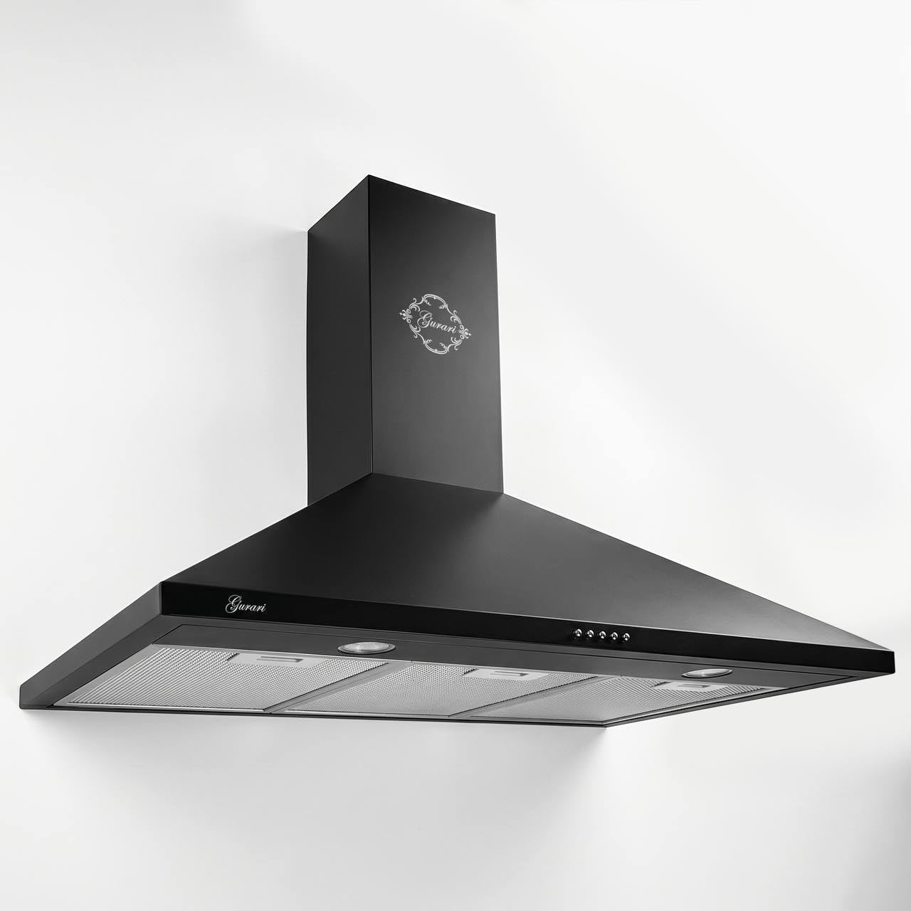 Gurari Okap kuchenny 90 cm GCH C 147 BL 9 N • okap ścienny czarny • wydajny silnik 1000 m³/h • okap wyciągowy i obiegowy • oświetlenie LED • metalowy filtr tłuszczu • okap kuchenny czarny