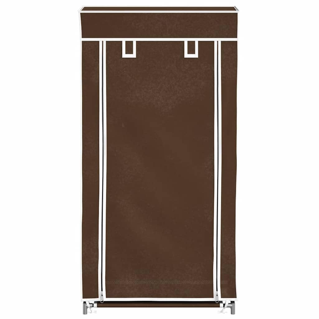 Zapatero de 5 capas, 58 x 28 x 106 cm, marrón, diseño de tela no tejida a prueba de polvo, organizador de zapatos portátil para entrada y pasillo