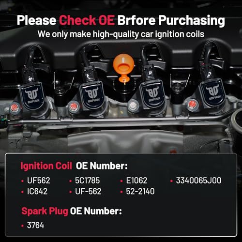 Image of BDFHYK Ignition Coil Pack UF562 and Iridium Spark Plug 3764 Compatible with Suzuki Grand Vitara 2006-2008 2.7L V6 Suzuki Oem Coil Pack Coil for 5C1785 E1062 52-2140 IC642 UF-562 3340065J00 Set of 6