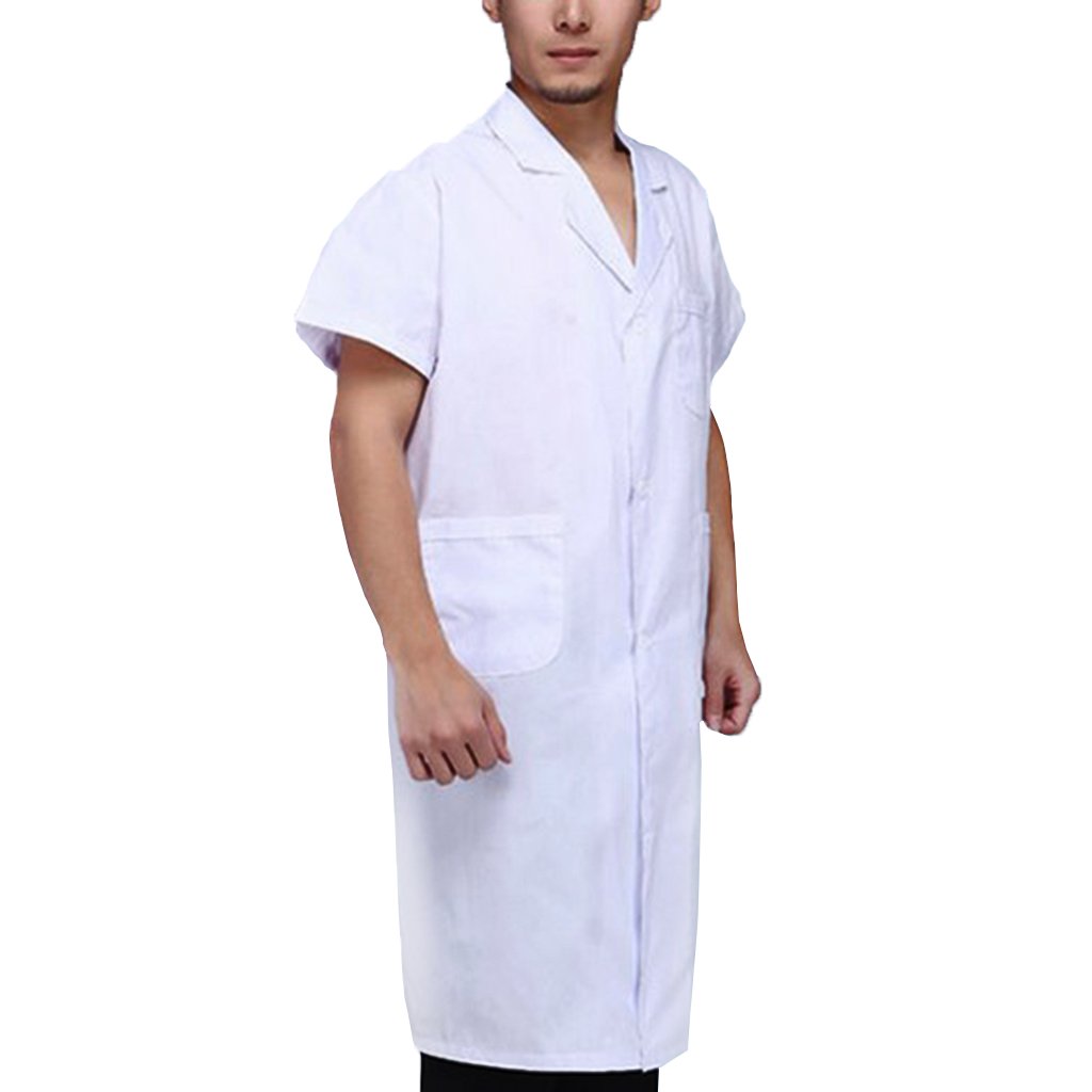 the style sutra Men Short Sleeve White Scrubs Lab Coat Medical Doctor Nurse Uniform XL | Uniforms & Work Clothing |Lab Coats-picture-50