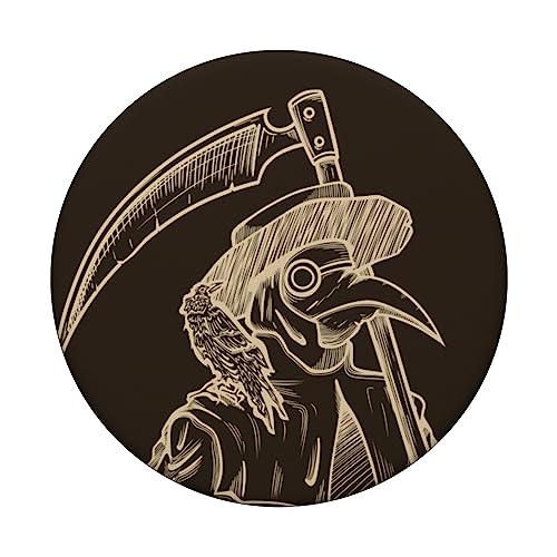 Plaque Doctor with Scythe and Crow PopSockets Adhesive PopGrip, Black - Image 3