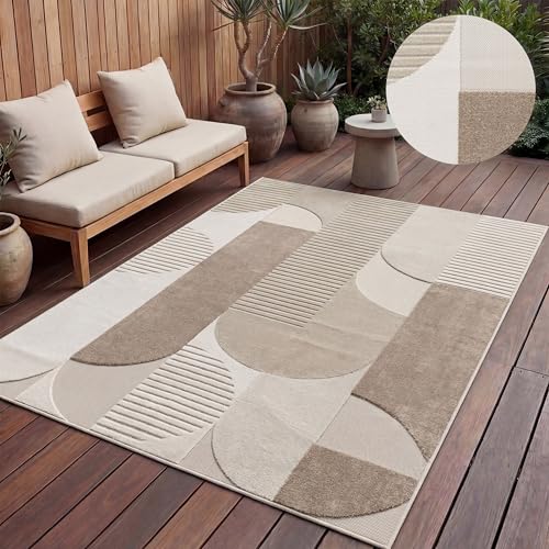Tapis Extérieur Beige 160x220 Résistant Intempéries Paco Home