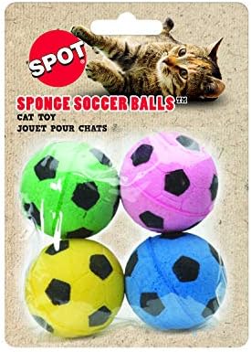 SPOT by Ethical Products - Sponge Soccer Balls Cat Toy, 4-Pack Interactive Cat toys Chasing Hunting Stimulating Cat toys For Indoor Cats Best Sellers
