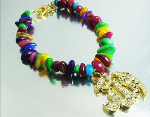 Colorful Allah Name Rhinestone Charm Muslim Islamic Arabic Bracelet Middle Eastern Jewelry