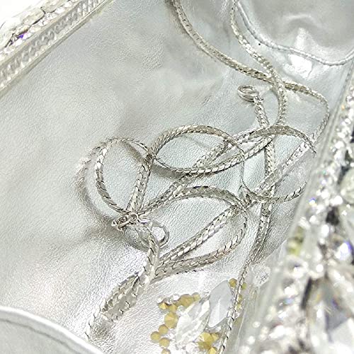 Image of Boutique De FGG Women Crystal Clutch Bag Minaudiere Box Handbag Party Prom Rhinestone Clutch Purse Wedding Bag, Mini