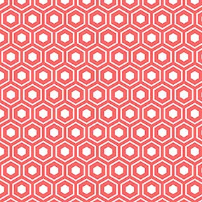 Itsy Bitsy MiniRed Retro Hexagon Tile - Dollhouse Wallpaper 1:12 Scale - Peel and Stick 12 inches x 18 inches Self-Adhesive