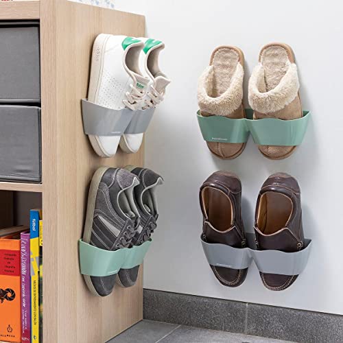 InnovaGoods® Zapateros Adhesivos Shohold, Pack de 4 Uds, Prácticos y Funcionales, Ideal para Organizar Zapatos y Ahorrar Espacio, Fácil de Instalar sin Taladro ni Tornillos, Material Resistente