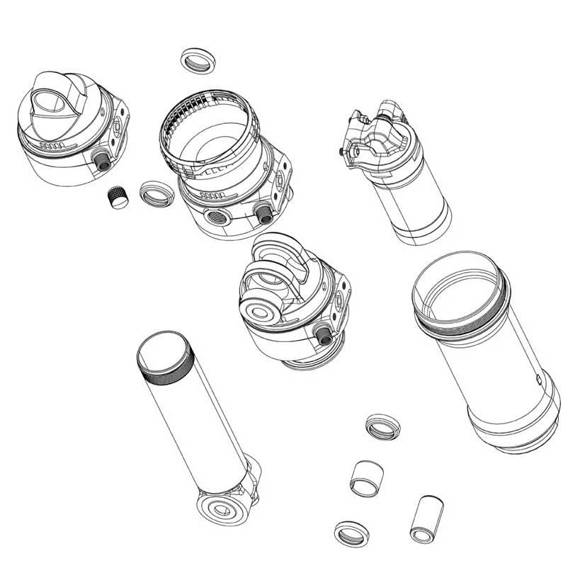 Rockshox Standard Sid Luxe Flight Attendant A2+ 2025+ Rear Shock Eyelet Kit One Size