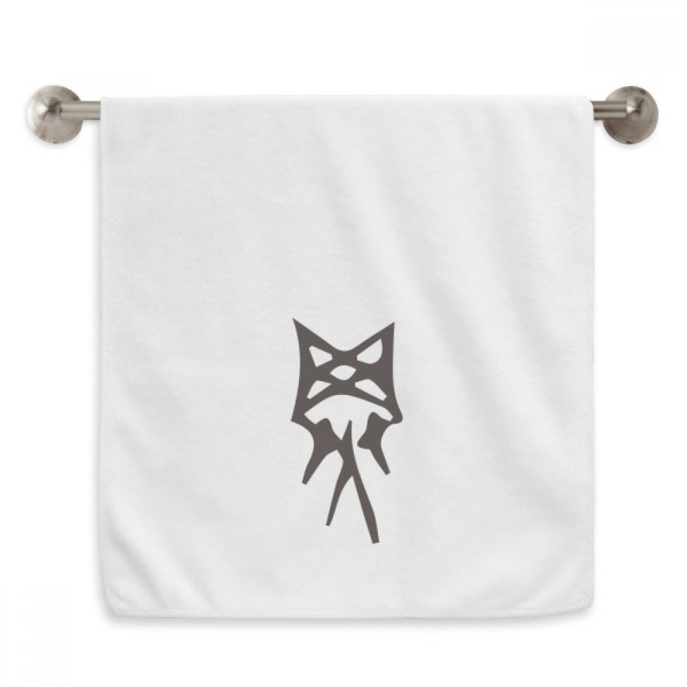 Serviettes moelleuses blanches Luo au design exclusif d'écriture ancienne