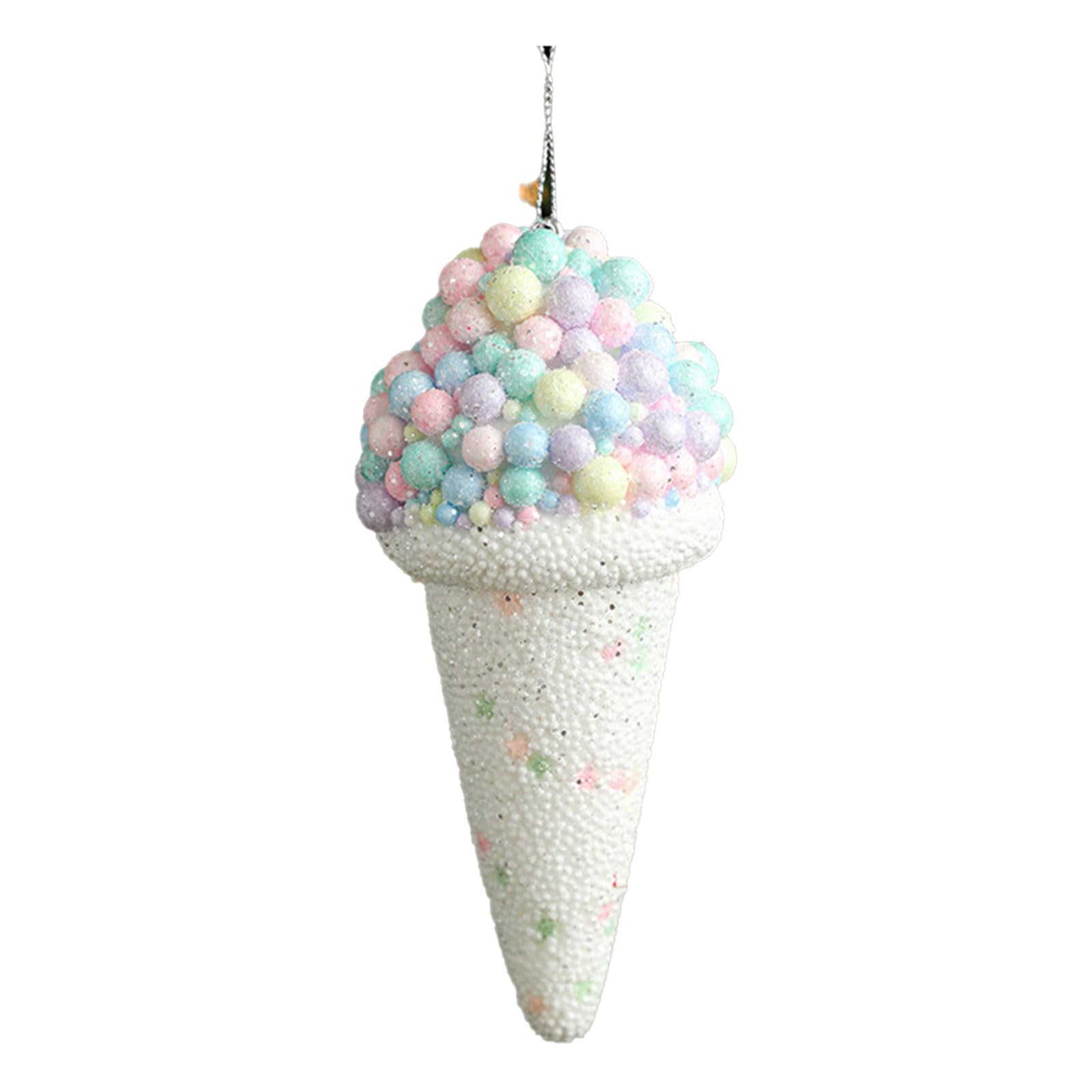 Sequin Ice Cream Pendant Christmas Hanging Ornament Tree Wreath Tiered Tray Window Wrapping Decorative Ornament