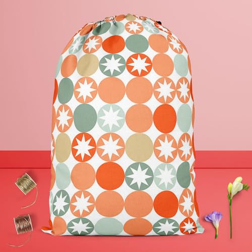 Image of ArtzFolio Circles & Stars | Reusable Sack Bag | Bag for Gym, Storage, Vegetable & Travel