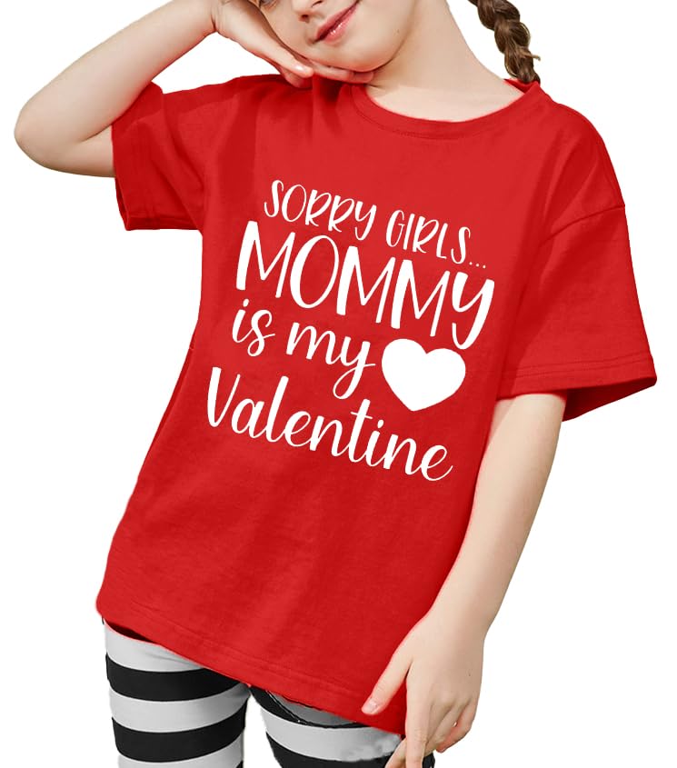 Image of VVNTY Valentines Shirts Toddler Boys Love Heart Graphic Tee Funny Letter Print Tops